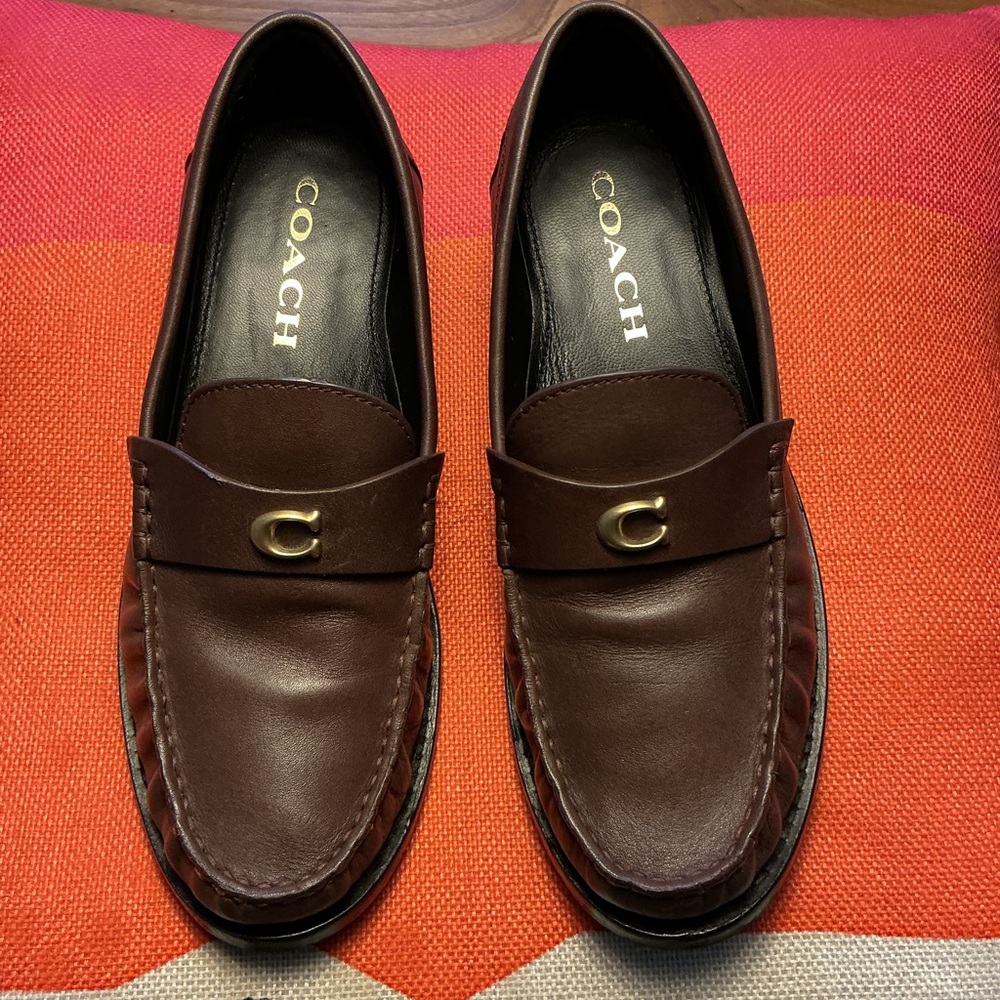 Coach Dark Brown Leather Loafers